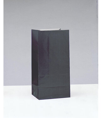 UNIQUE INDUSTRIES INC Black Paper Party Bags-12ct