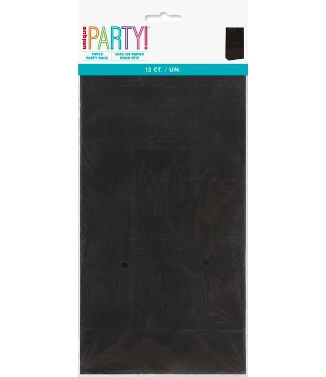 UNIQUE INDUSTRIES INC Black Paper Party Bags-12ct