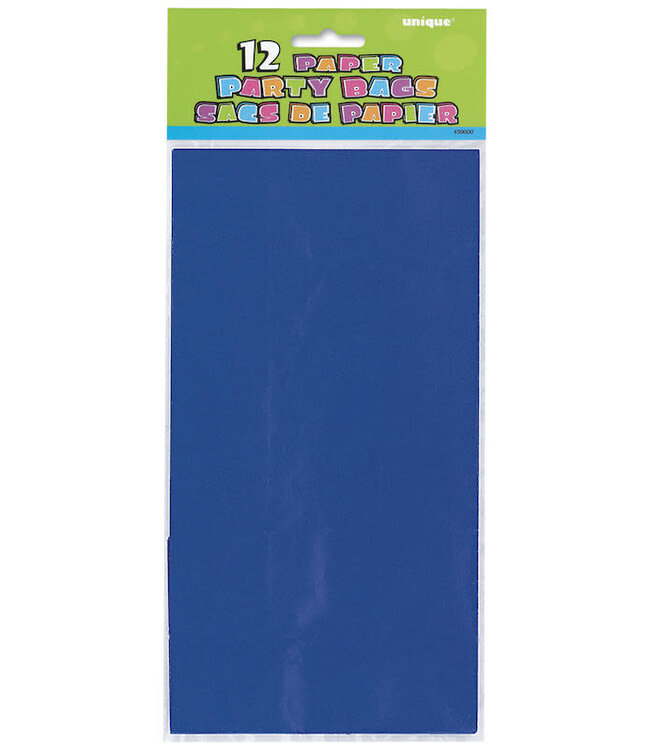 UNIQUE INDUSTRIES INC Royal Blue Paper Party Bags-12ct