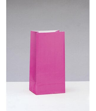 UNIQUE INDUSTRIES INC Hot Pink Paper Party Bags-12ct