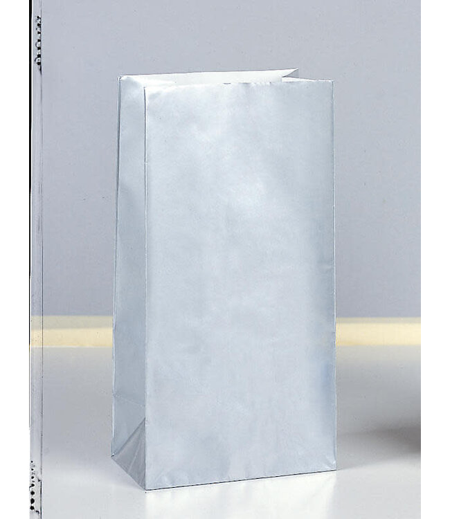 UNIQUE INDUSTRIES INC Silver Paper Party Bags-10ct