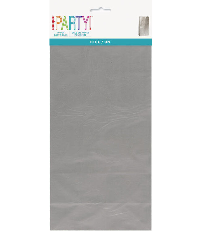 UNIQUE INDUSTRIES INC Silver Paper Party Bags-10ct
