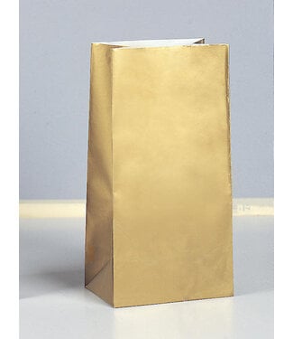 UNIQUE INDUSTRIES INC Gold Paper Party Bags-10ct