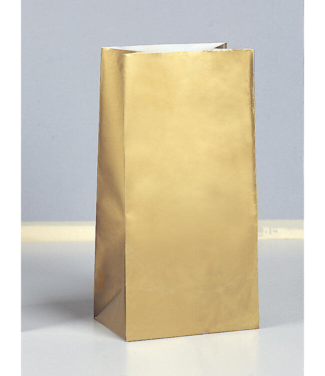 UNIQUE INDUSTRIES INC Gold Paper Party Bags-10ct