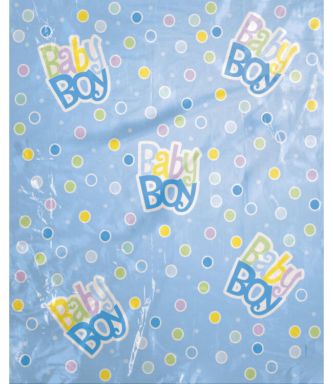 UNIQUE INDUSTRIES INC Jumbo Plastic Blue Polka Dot Baby Shower Gift Bag, 1ct