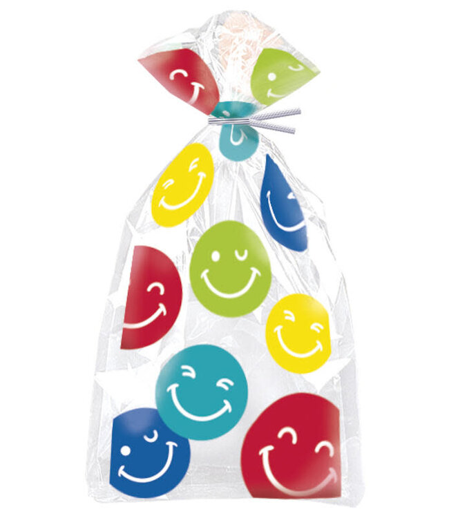 UNIQUE INDUSTRIES INC Colorful Happy Face Cello Bags 20ct