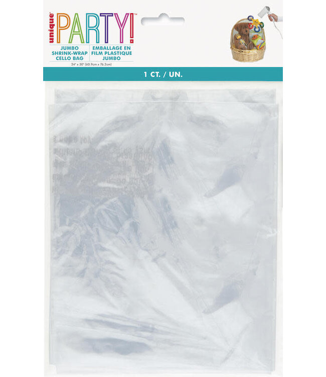 UNIQUE INDUSTRIES INC 24in X30in Jumbo Shrink Wrap Cellophane Bag