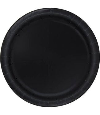 Unique Industries Black 6 3/4" Round Paper Plates - 50ct