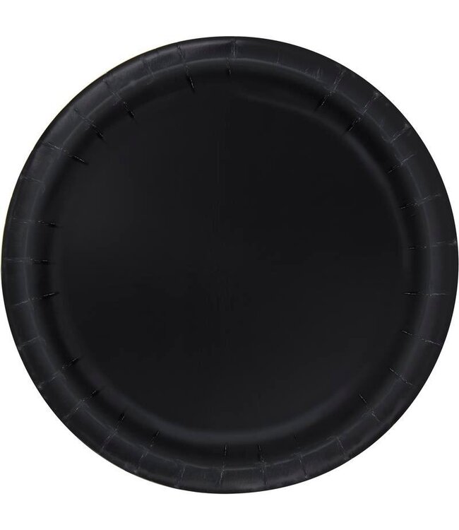 Unique Industries Black 6 3/4" Round Paper Plates - 50ct