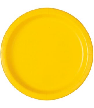 Unique Industries Yellow 6 3/4" Round Paper Plates - 50ct