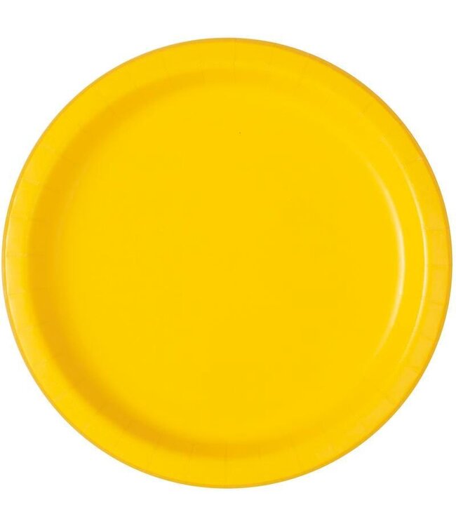 Unique Industries Yellow 6 3/4" Round Paper Plates - 50ct