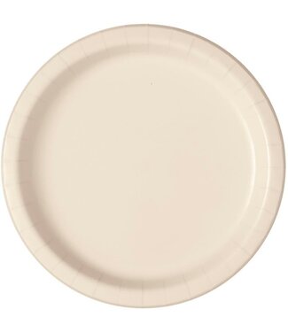 Unique Industries Vanilla Cream 6 3/4" Round Paper Plates - 50ct