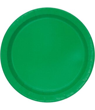 Unique Industries Emerald Green 6 3/4" Round Paper Plates - 50ct