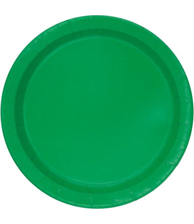 Unique Industries Emerald Green 6 3/4" Round Paper Plates - 50ct