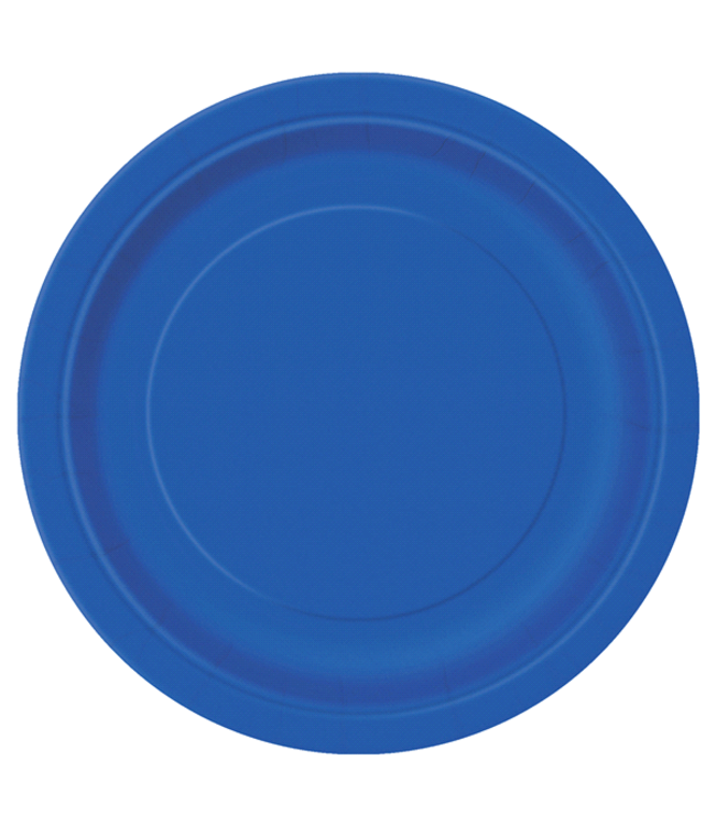 Unique Industries Royal Blue 6 3/4" Round Paper Plates - 50ct
