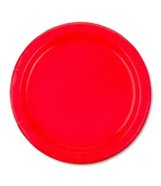 Unique Industries Ruby Red 6 3/4" Round Paper Plates - 50ct