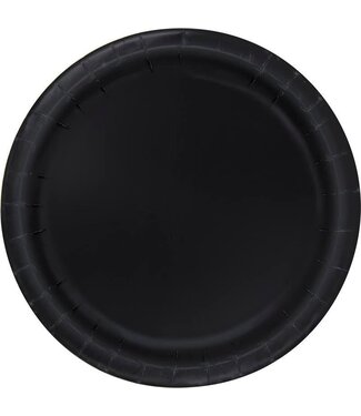 Unique Industries Black 8.5in Round Paper Plates-50ct