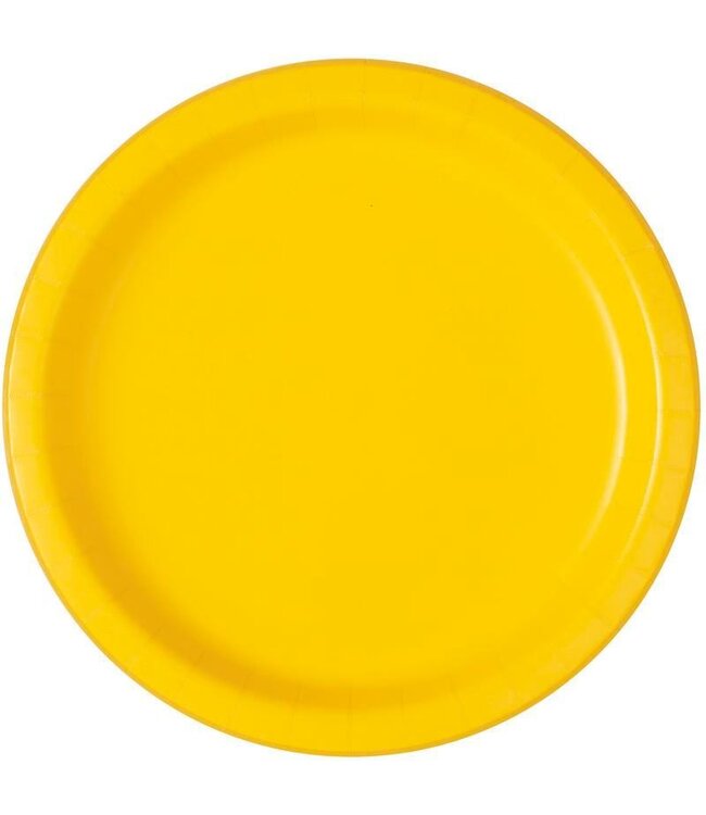 Unique Industries Sunshine Yellow 8.5in Round Paper Plates-50ct