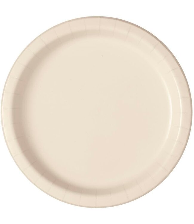 Unique Industries Vanilla Cream 8.5in Round Paper Plates-50ct