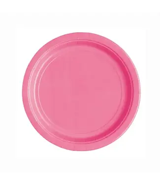 Unique Industries Hot Pink 8.5in Round Paper Plates-50ct