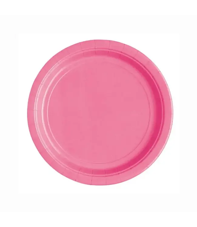 Unique Industries Hot Pink 8.5in Round Paper Plates-50ct