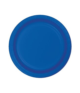Unique Industries Royal Blue 8.5in Round Paper Plates-50ct