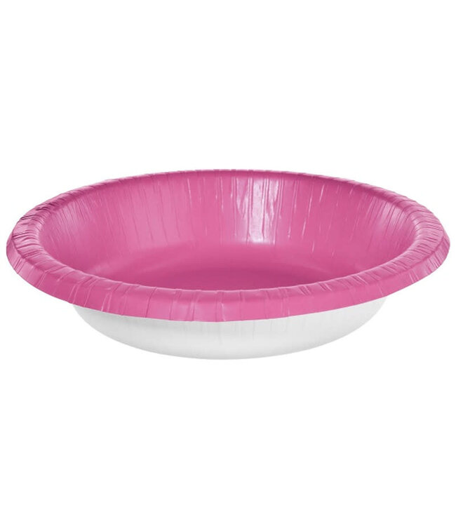 Unique Industries Hot Pink Paper Bowls 20oz, 20ct