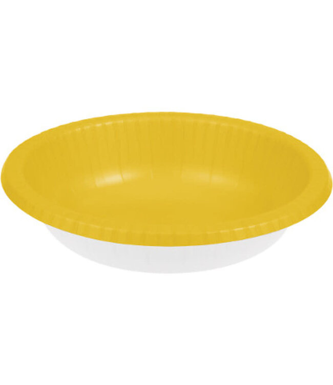 Unique Industries Sunshine Yellow Paper Bowls 20oz, 20ct