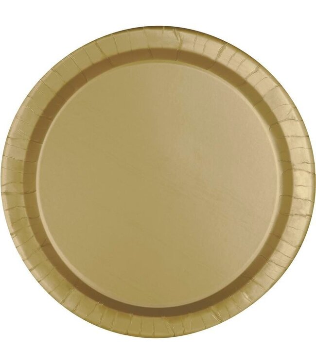 Unique Industries Gold 10.25in Paper Plates-50 count
