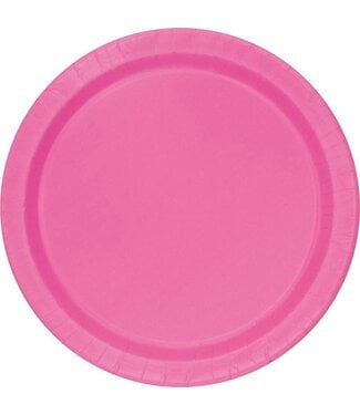 Unique Industries Hot Pink 10.25in Paper Plates-50 count