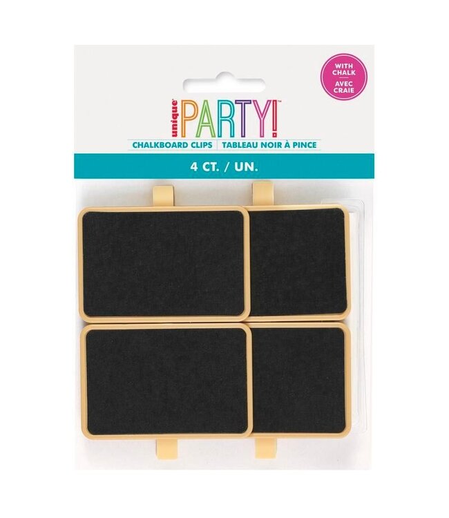 UNIQUE INDUSTRIES INC Chalkboard Food Sign Clips with Chalk (Pack of 4)
