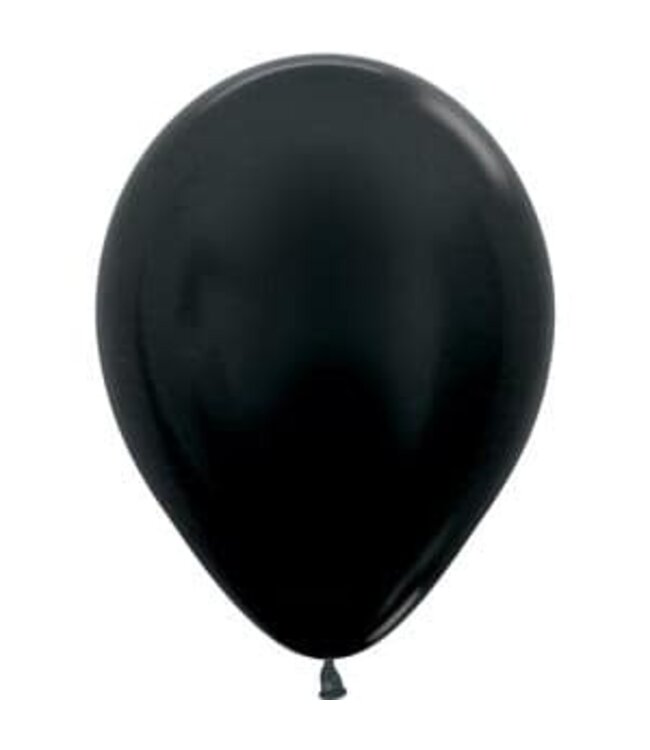 Sempertex 11" Latex Balloons Metallic Black 50 count Bag