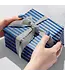 JILLSON ROBERTS Blue Silver Stripe Gift Wrap - Rolls
