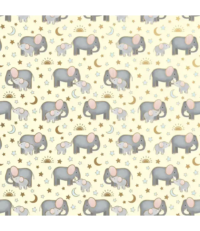 JILLSON ROBERTS Baby Elephants Gift Wrap - Roll