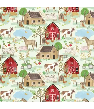 JILLSON ROBERTS Farm Life - Gift Wrap - Roll