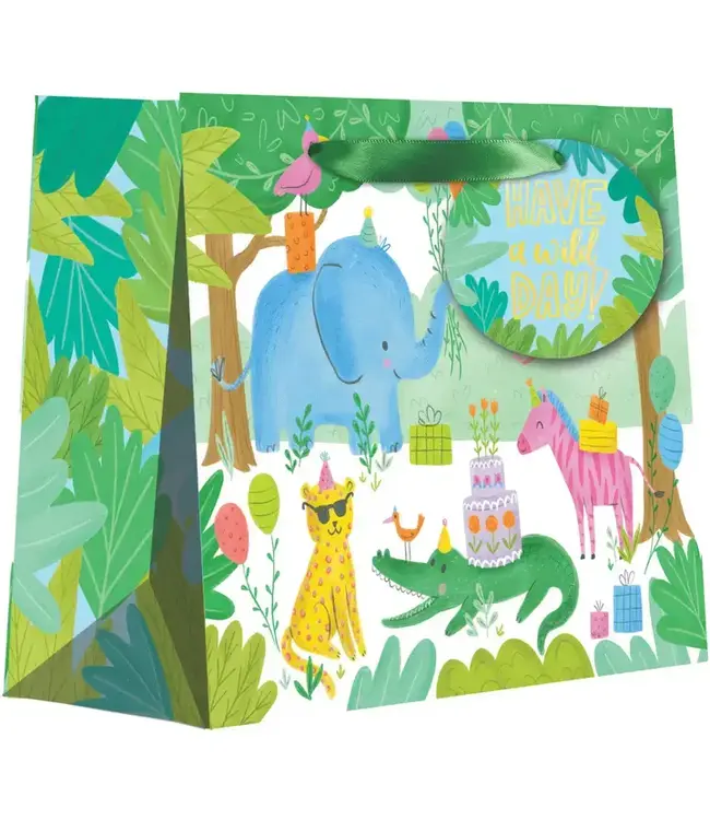 JILLSON ROBERTS JUNGLE PARTY MEDIUM GIFT BAG