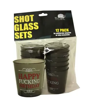 ISLAND DOGS Happy Fucking Birthday Shot Glass -12 Count