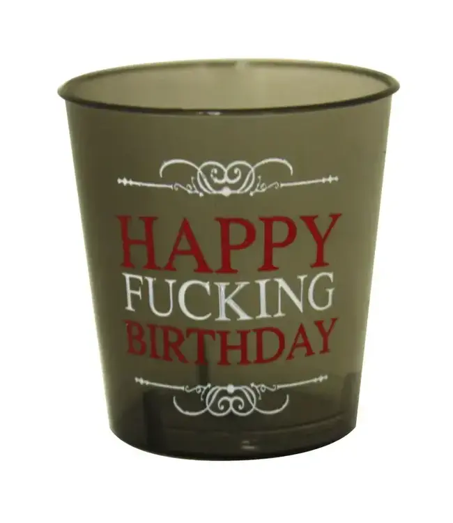 ISLAND DOGS Happy Fucking Birthday Shot Glass -12 Count