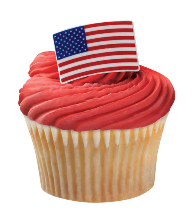 BAKERY CRAFTS American Flag Cupcake Rings-12 Count
