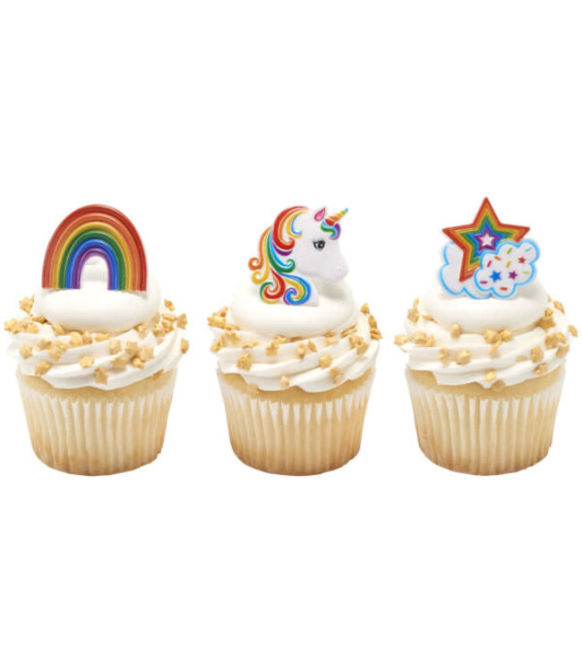 BAKERY CRAFTS Rainbow Unicorn Assortment Cupcake Rings