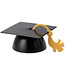 DECOPAC Black Grad Cap With Tassel Lay on-4 Count