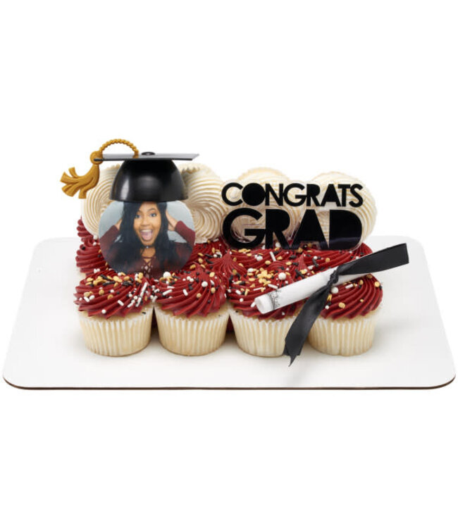 DECOPAC Black Grad Cap With Tassel Lay on-4 Count