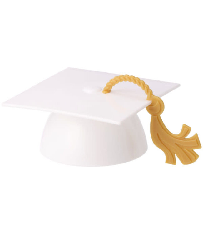 DECOPAC White Grad Cap With Tassel Lay on-4 Count
