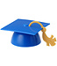 DECOPAC Blue Grad Cap With Tassel Lay on-4 Count