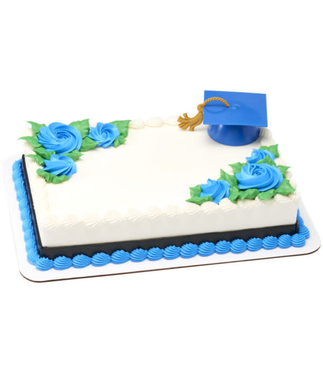 DECOPAC Blue Grad Cap With Tassel Lay on-4 Count