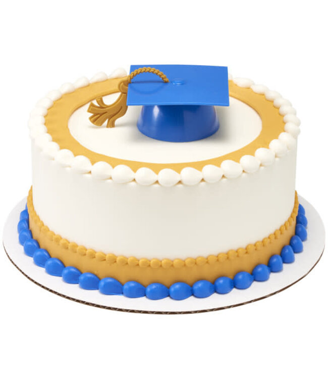 DECOPAC Blue Grad Cap With Tassel Lay on-4 Count