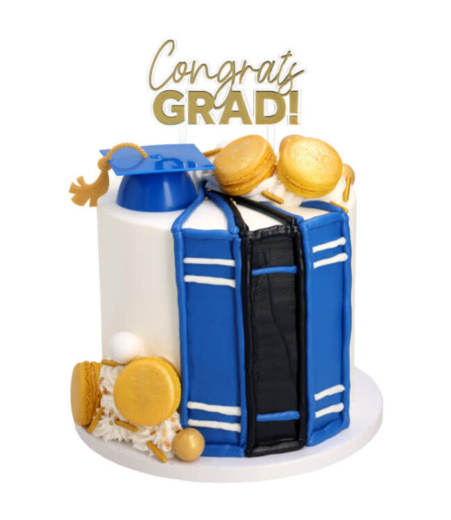 DECOPAC Blue Grad Cap With Tassel Lay on-4 Count