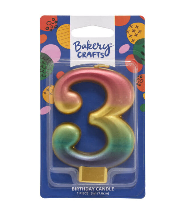 DECOPAC Metallic Numeral Candle