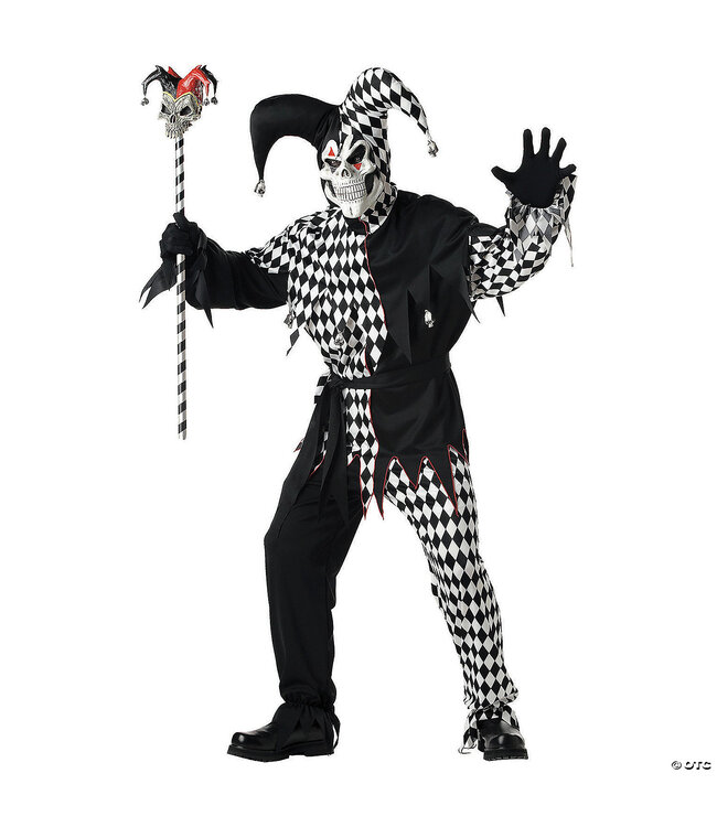 CALIFORNIA COSTUMES Men's Evil Jester Costume Black & White