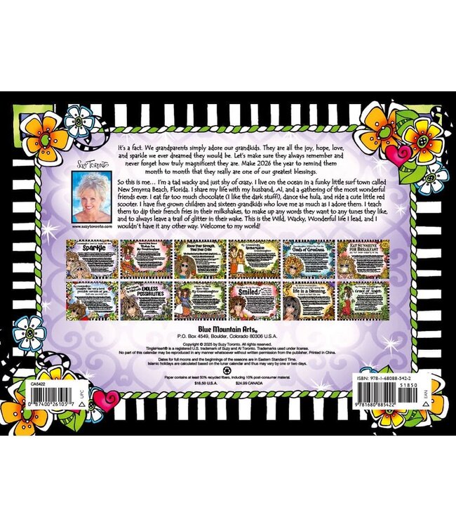 BLUE MOUNTAIN Blue Mountain Arts My Incredible Granddaughter Don't Let Anyone Dull Your Sparkle 2026 Wall Calendar